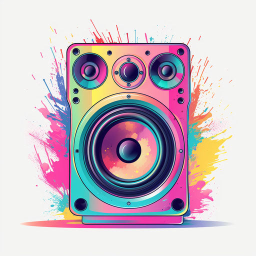 High-Res 4K Speaker Clipart in Pastel Colors Art Style