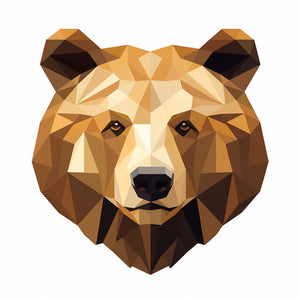 4K Brown Bear Clipart in Minimalist Art Style: Vector & SVG