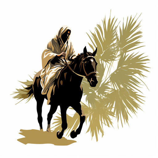 4K Palm Sunday Clipart in Chiaroscuro Art Style: Vector & SVG