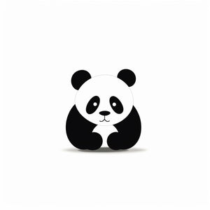 High-Res 4K Panda Clipart in Minimalist Art Style