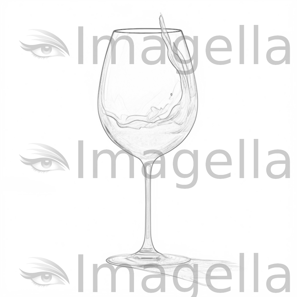 Wine Glass Clipart in Chiaroscuro Art Style: 4K Vector Clipart