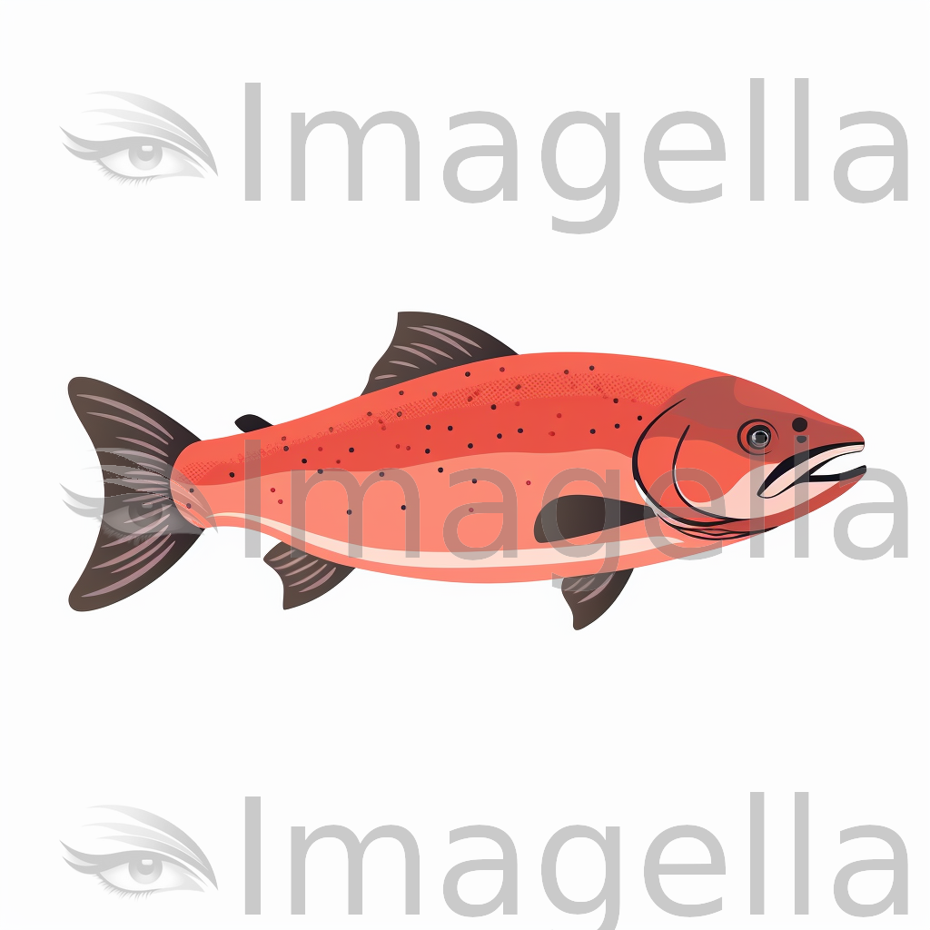 Salmon Clipart in Minimalist Art Style: 4K & Vector
