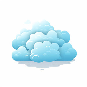 Cloud Clipart in Minimalist Art Style: 4K & SVG