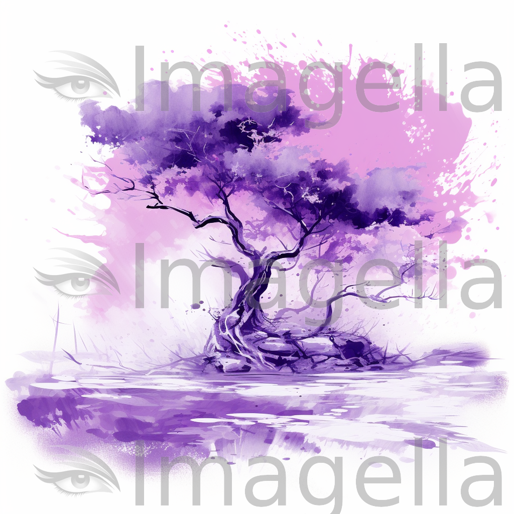 4K Purple Clipart in Oil Painting Style: Vector & SVG