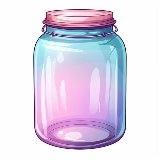 Top-Quality Jar Clipart: Pastel Colors Art Style, Vector, 4K