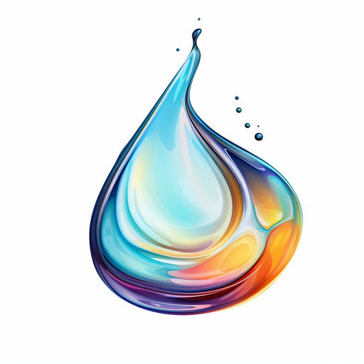 4K Vector Water Drop Clipart in Impressionistic Art Style
