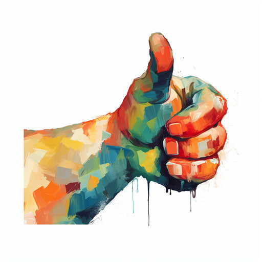 Thumbs Down Clipart in Impressionistic Art Style: 4K Vector Clipart