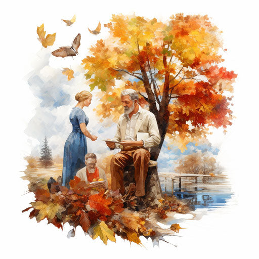 September Images Clipart in Oil Painting Style: Vector & 4K