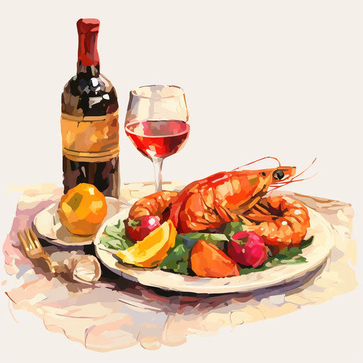 Meal Clipart in Oil Painting Style: 4K Vector & SVG