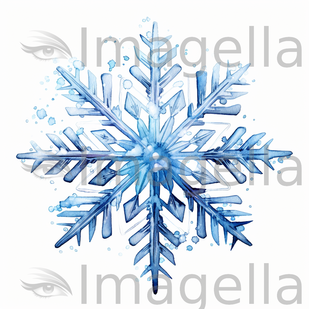 Snowflake Clipart in Impressionistic Art Style: 4K Vector Clipart