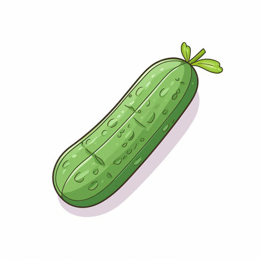 Cucumber Clipart in Minimalist Art Style: 4K Vector Clipart