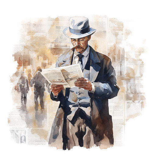 Newspaper Clipart: 4K & Vector in Oil Painting Style