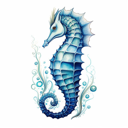 Seahorse Clipart in Chiaroscuro Art Style Vector Art: EPS, SVG, 4K