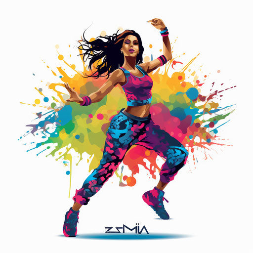 Zumba Clipart in Chiaroscuro Art Style: Vector & 4K