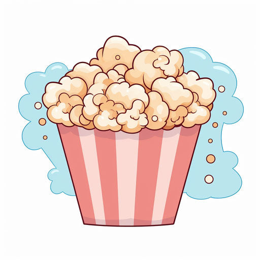 Popcorn Clipart in Pastel Colors Art Style: 4K & SVG