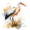 Stork Clipart in Impressionistic Art Style: 4K & Vector