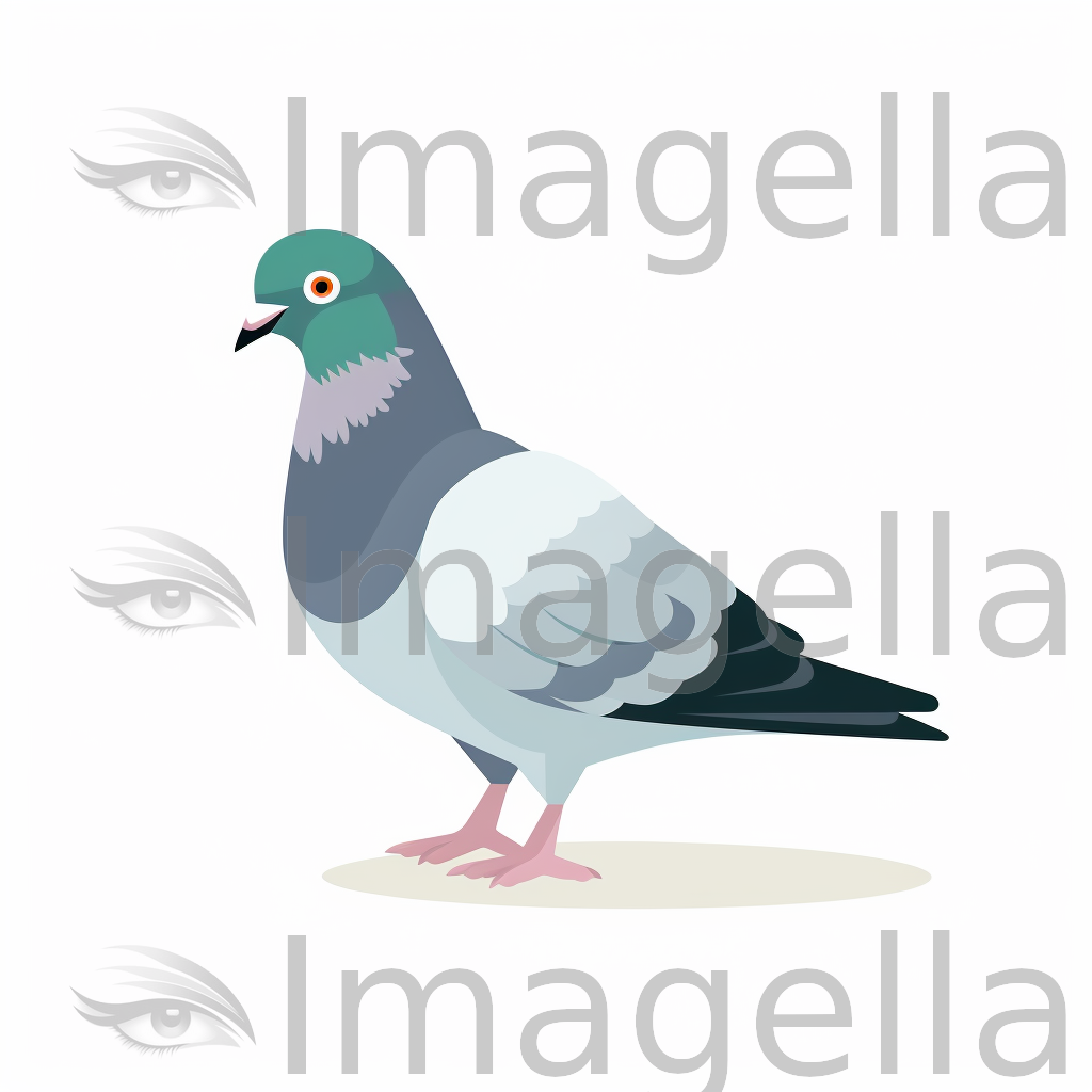 4K Vector Pigeon Clipart in Minimalist Art Style