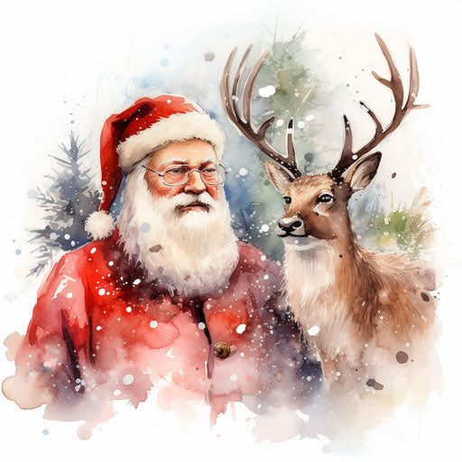 Happy Holidays Clipart in Oil Painting Style: High-Res Vector & 4K