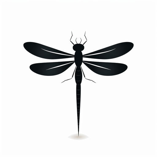 Dragonfly Clipart in Minimalist Art Style: 4K & SVG