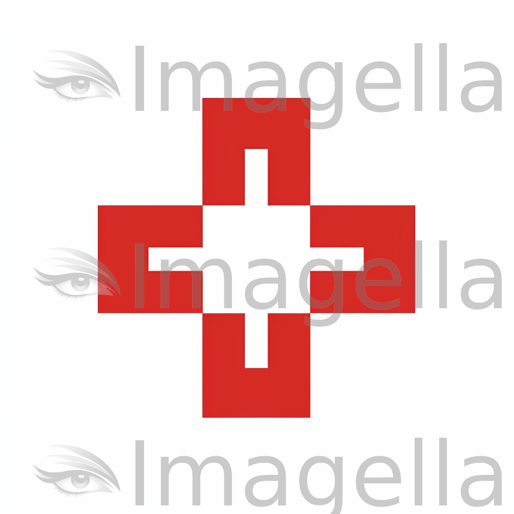 Red Cross Clipart in Minimalist Art Style: 4K Vector & SVG
