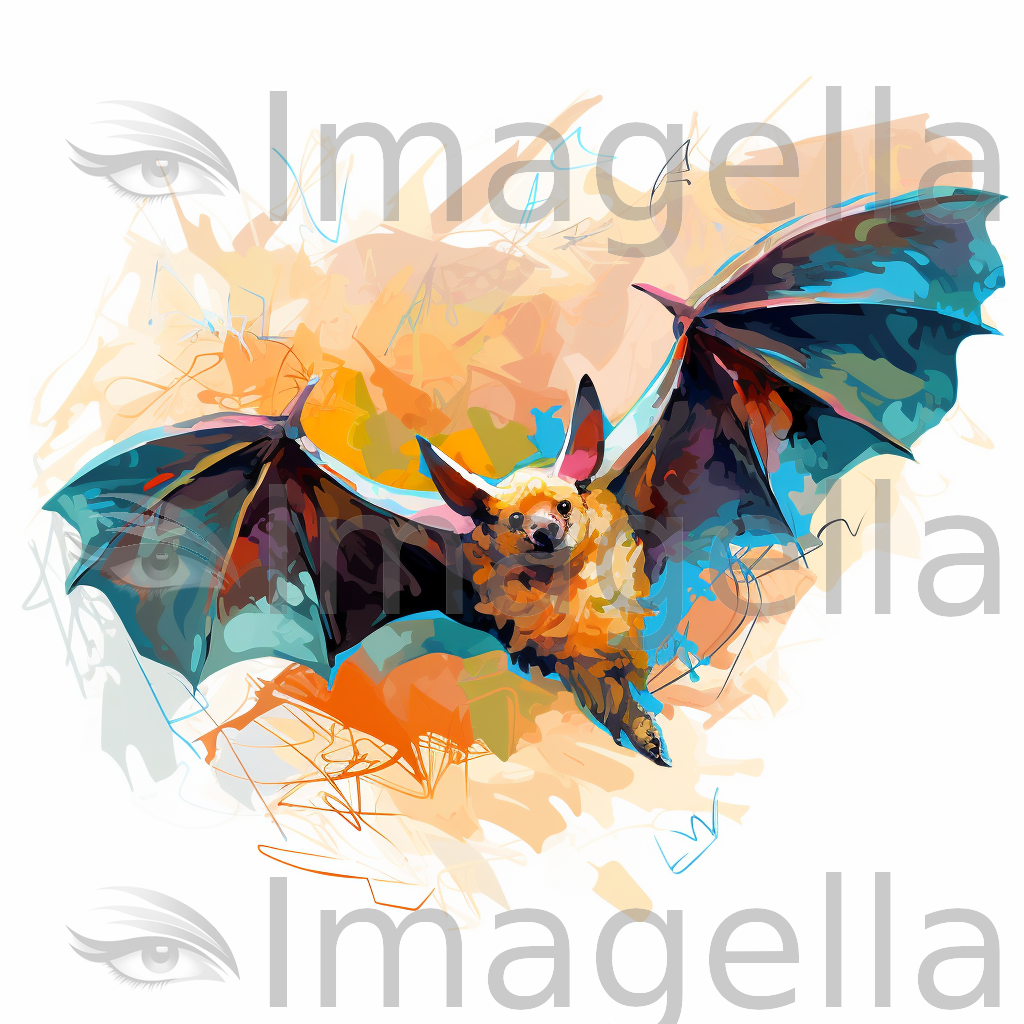 Bat Clipart in Impressionistic Art Style: 4K Vector Clipart