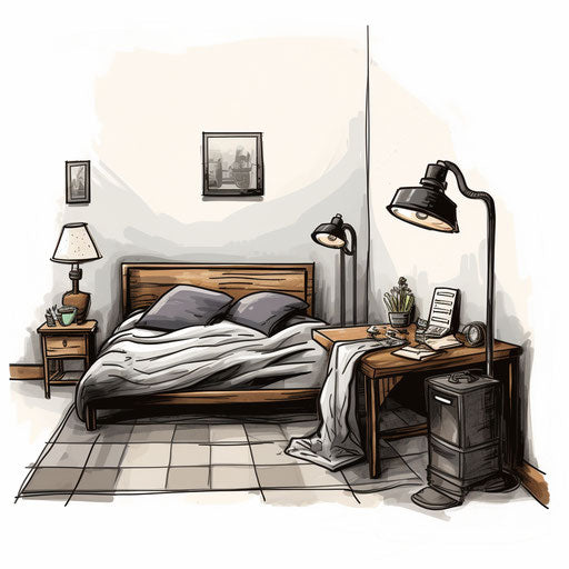 Room Clipart in Chiaroscuro Art Style Artwork: 4K Vector & PNG
