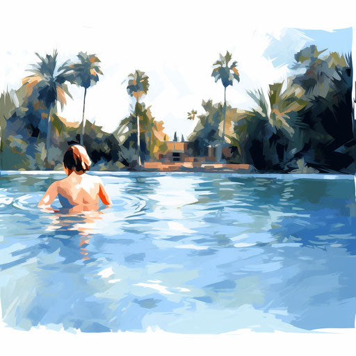 Vector & 4K Pool Clipart in Oil Painting Style