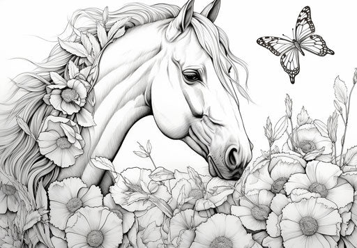 Create with Horse Coloring Pages - Art & Craft