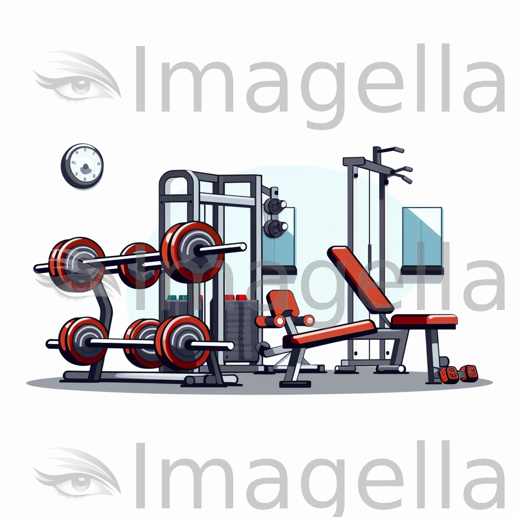 Gym Clipart in Minimalist Art Style: 4K Vector Clipart