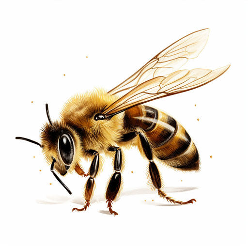 Honey Bee Image in Chiaroscuro Art Style: Vector Clipart in 4K
