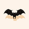 Bat Clipart in Minimalist Art Style: 4K Vector Clipart