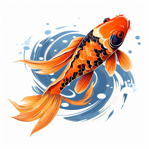 Koi Fish Image in Chiaroscuro Art Style: Vector Clipart in 4K