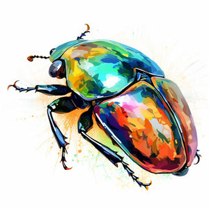 Beetle Clipart in Impressionistic Art Style: 4K & Vector