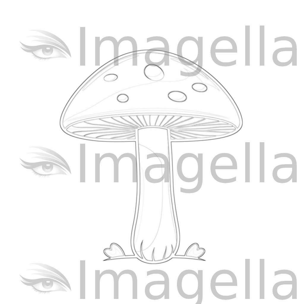 Mushroom Clipart in Minimalist Art Style: 4K Vector Clipart
