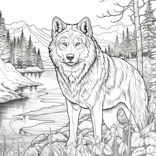 Create with Wolf Coloring Pages - Art & Craft