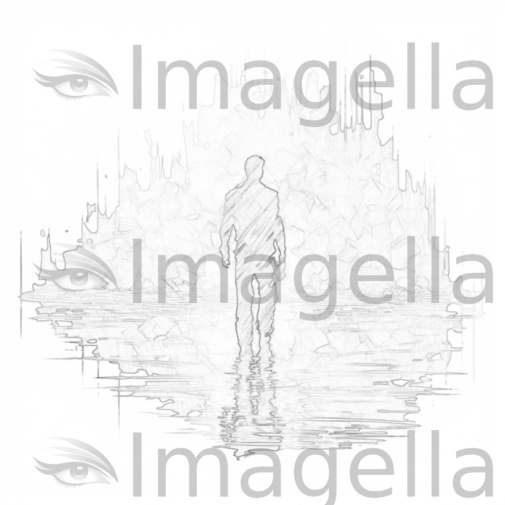 Person Silhouette Png Clipart in Impressionistic Art Style: 4K Vector Clipart