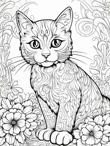 Child-Friendly Cat Coloring Pages - Creative Fun