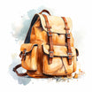 4K Backpack Clipart in Oil Painting Style: Vector & SVG