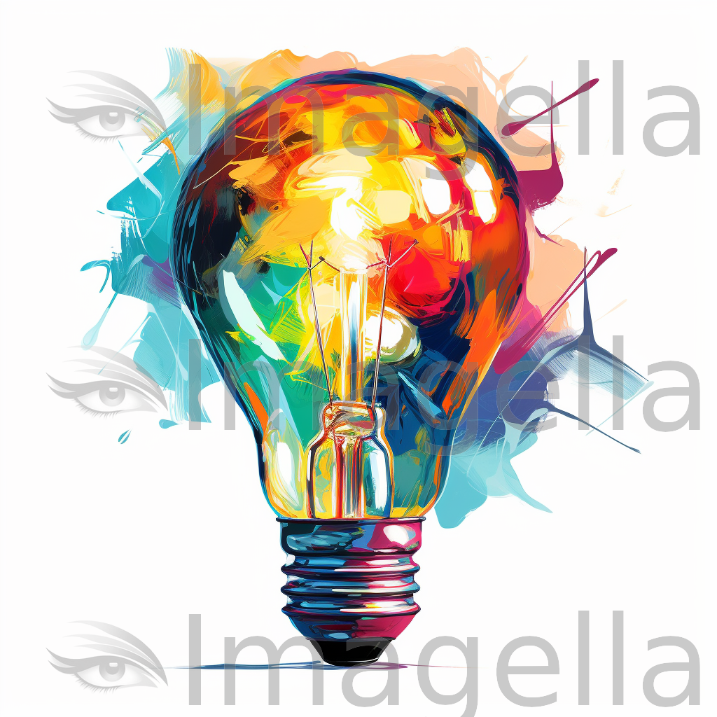 Lightbulb Clipart in Impressionistic Art Style: 4K Vector Clipart