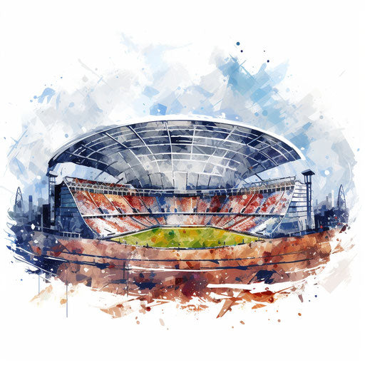 Stadium Clipart in Impressionistic Art Style Art: High-Res 4K & Vector