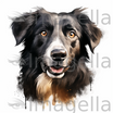 Dog Clipart in Chiaroscuro Art Style: 4K Vector Clipart