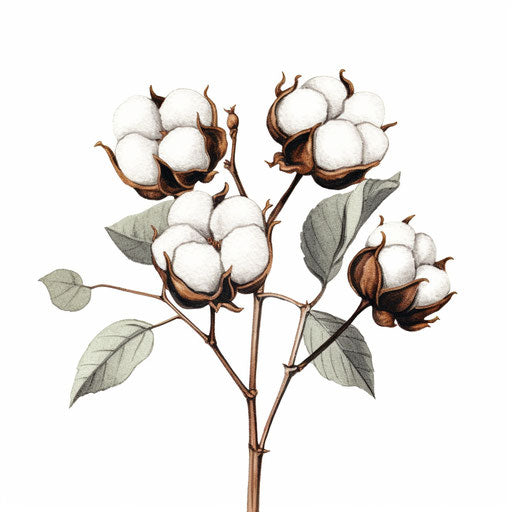 Cotton Clipart in Minimalist Art Style: HD Vector, 4K